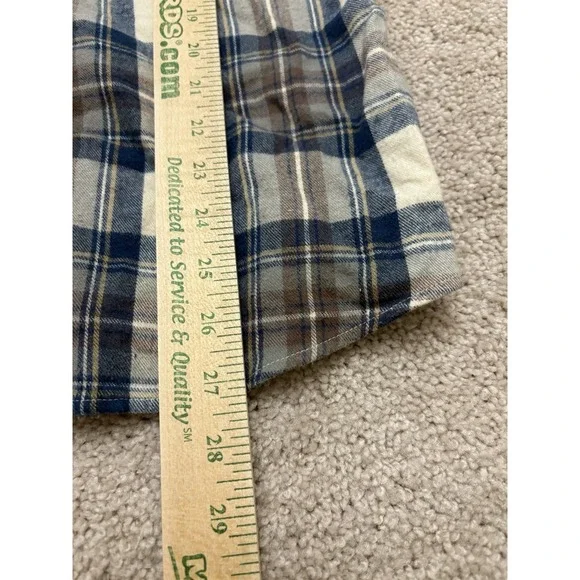 L.L.Bean Men's Scotch Plaid Flannel Pearl Snap Slightly Fitted Size Med - Picture 4 of 6